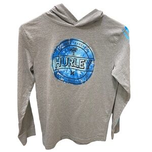 Hurley Long Sleeve hooded gray shirt Boys Large